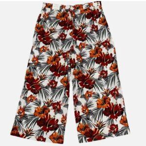 NEW Haver & Blair Pull-On Linen Blend Cropped Wide Leg Palazzo Pants Pockets L